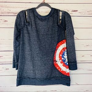 Marvel Captain America Cold Shoulder Sweatshirt